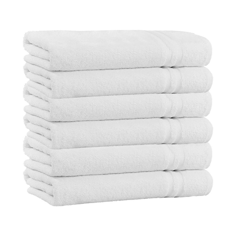 100% Cotton 4-Pack Bath Towel Sets - Extra Plush & Absorbent White Bath  Towels - 56 x 28 (White)