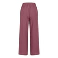 thumbnail image 4 of FAIWAD Women's Cotton Linen Pants Casual Elastic Waist Straight Leg Pants Baggy Solid Color Trousers with Pockets, 4 of 5