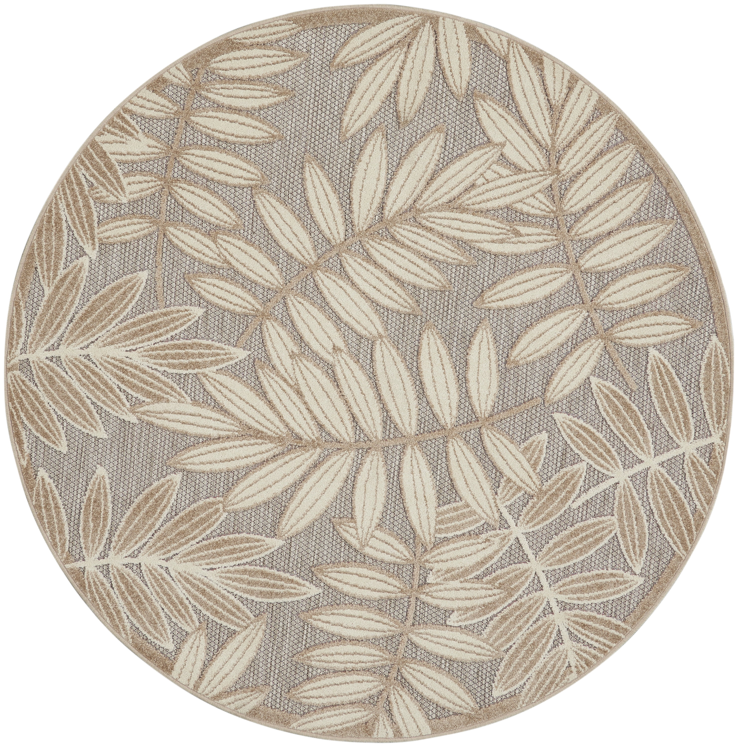 Nourison Aloha Indoor/Outdoor Natural 7'10" x ROUND Area Rug, (8 Round)