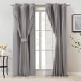 thumbnail image 2 of Grey 90% Blackout Curtains with Sheer Overlay Mix and Match Double Layer Window Curtains Thermal Insulated 84 inch for Living Room Bedroom Gray Drapes with Tiebacks Grommet Top 37" Wx84 Lx2, 2 of 16