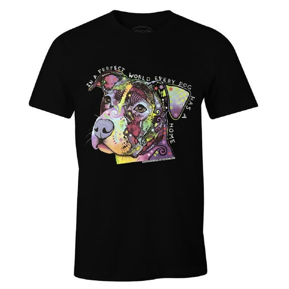 In A Perfect World Every Dog Has A Home Men's T-Shirt, Dog Dad, Dog Mom (Small)
