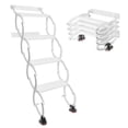 thumbnail image 5 of White Pull Down Attic Ladder 4-Steps, Retractable Folding Stairs with Armrests, Telescoping Step Ladders, Wall-Mounted Retractable Ladder, 39.3 in Height for Loft, Garage, Warehouse, 5 of 15