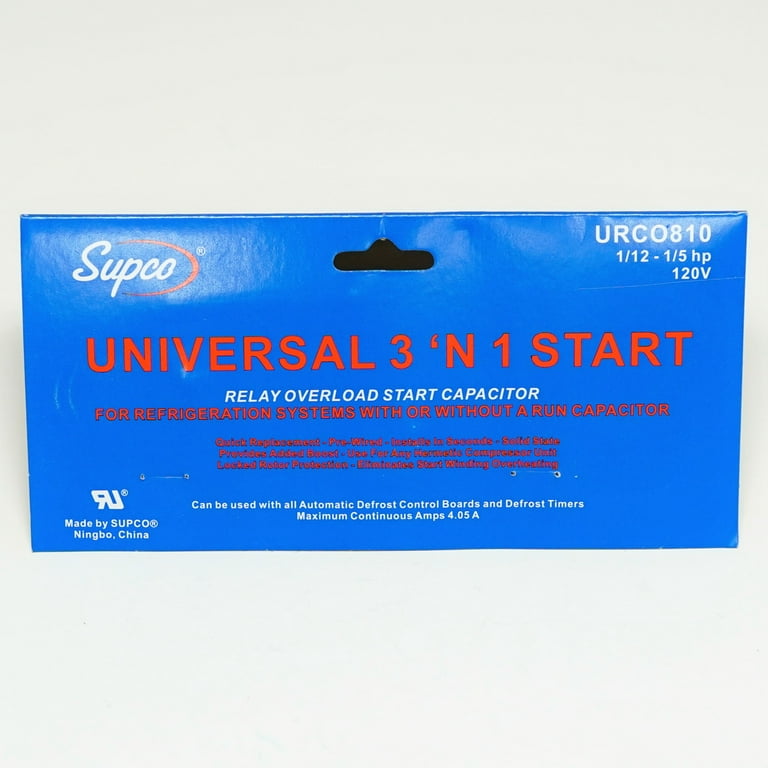 URCO810 SUPCO Refrigerator Relay Overload Start Run Capacitor 3-n-1  1/12-1/5 HP 