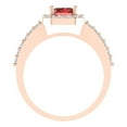 thumbnail image 4 of 1.92 ct Emerald Cut Natural Garnet Solitaire with Accents Engagement Ring for Women in 18K Rose Gold, 4 of 5