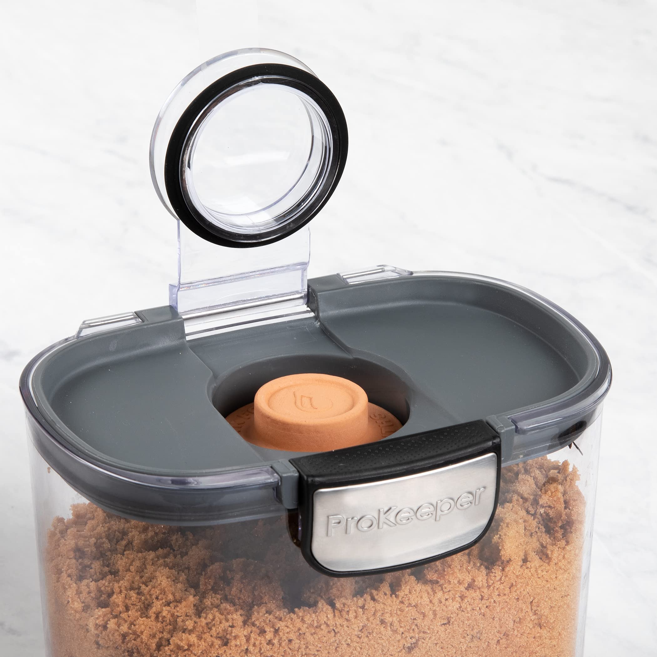 Progressive International ProKeeper+ Clear Plastic Airtight Food Baker's Kitchen Storage Organization Container Canister Set with Magnetic Accessories, 2- Piece Set (Brown Sugar 1.5-Quart)