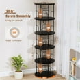 thumbnail image 2 of Flycity 5 Tier Rotating Bookshelf, 360° Display Rotating Bookcase Corner Storage Rack with Special Visible Partition Storage, Black, 2 of 8