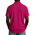 thumbnail image 4 of Men Half Zip Lapel Short Sleeve Polo Shirt Breathable Casual Chest Pocket Lightweight Solid Color Daily Tops XL, 4 of 5