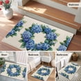 thumbnail image 6 of Blue Hydrangea Area&nbsp;Rug 2x3ft Spring Wreath Flower Non-Slip&nbsp;Washable Square&nbsp;Rugs Soft Felt Indoor Floor Mat for Bedroom Kitchen Living Room Bathroom, 6 of 9