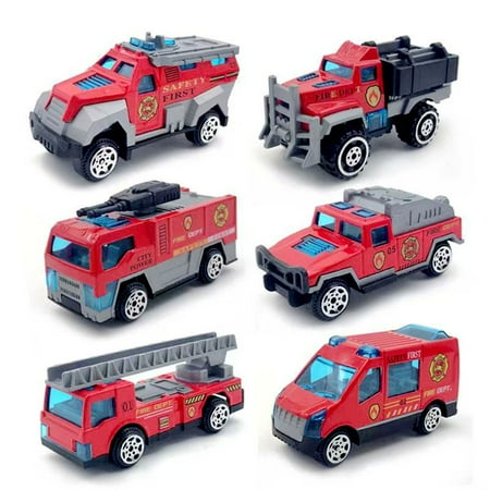 Construction Toys, Little Machines 6pk Truck Toy Set, Includes Dump Truck, Front Loader, Bulldozer, Backhoe, and Excavator Vehicles with Moving Parts, Cake Toppers Ages 2+