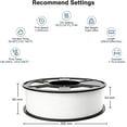 thumbnail image 5 of ouhos Silk PLA Filament 1.75 mm for 3D Printer, Metal-Like Shiny Consumables, Dimensional Accuracy +/- 0.02 mm, 1 KG, Metallic White Silk Filament, 5 of 7