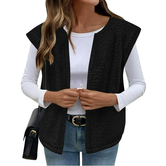 SDNall Women's Winter Fleece Vest Jacket - Sleeveless, Zip-Up, Pockets, Cozy Outerwear