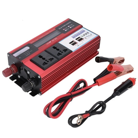 

ESTINK Digital Display Solar Inverter Solar Inverter Digital Display Solar Inverter Red Aluminum Alloy Converter For Car 4xUSB 3000W 110V