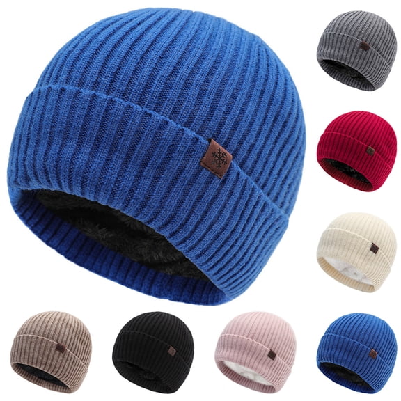 Kilaqueen Mens Womens Thick Beanie Hat Double Layer Knit Warm Hats Daily Cuffed Acrylic Winter Hats Classic Stretchy Comfy Watch Hat