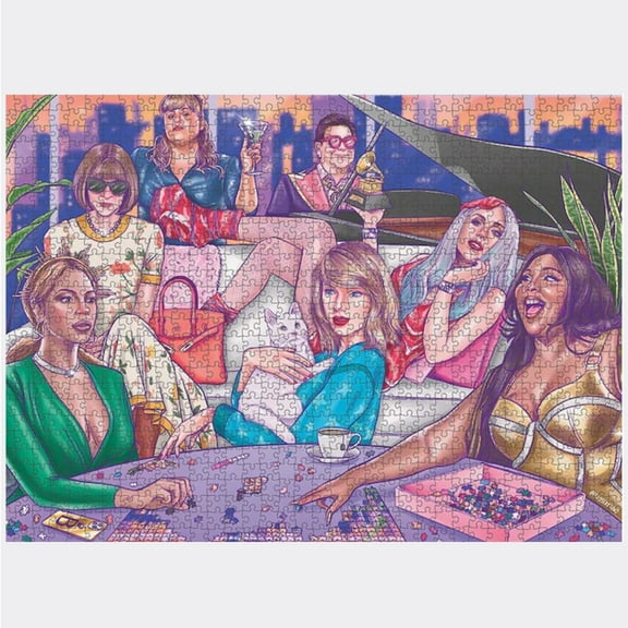 Journey of Something: A Night In - 1000 Piece Puzzle, Adult Jigsaw, 20 x 27.5" Assembled Size, Iconic Celebrity Scene, Artist Designed, Drawstring Bag