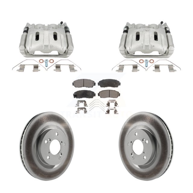 Transit Auto Front Disc Brake Caliper Coated Rotors and Semi-Metallic Pads Kit for Car 2011-2014 Honda Odyssey KCG-101132P