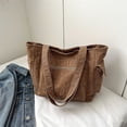 thumbnail image 3 of MUSOIE Corduroy Tote Bag for Women Zipper Tote Bag with Pocket Large Capacity Shoulder Bag, 3 of 4