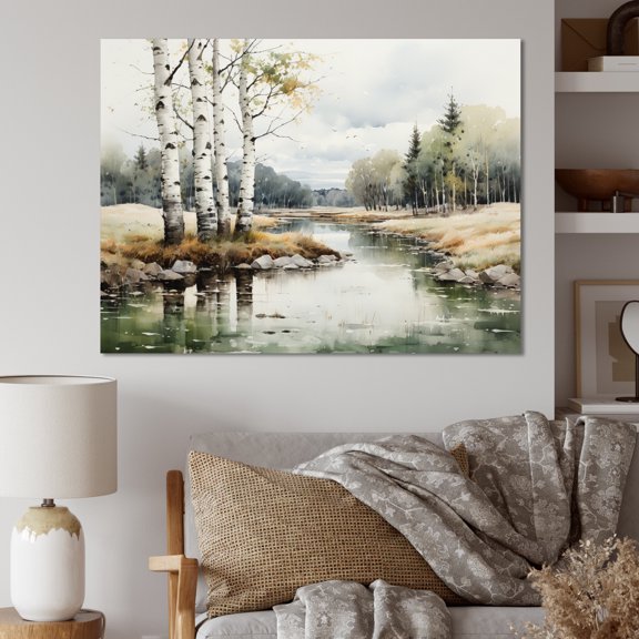 Designart "Birch Haven Birch Woods" Tree Birch Canvas Wall Art