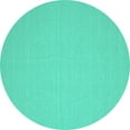 thumbnail image 1 of Ahgly Company Indoor Round Solid Turquoise Blue Modern Area Rugs, 3' Round, 1 of 4