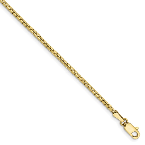 10k 1.5mm Box Chain in 10k Yellow Gold