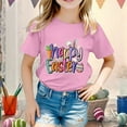 thumbnail image 2 of MIASHUI Girls Easter Graphic Print Short Sleeve Tee Kid Boy T-Shirt,Pink,2-3 Years, 2 of 4