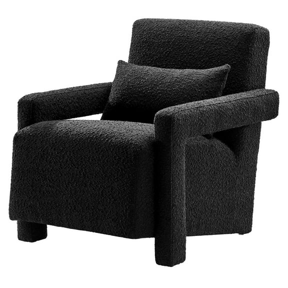 Armchair Accent Chair, Black, Fabric, Living Kitchen Cafe Bistro Hospitality Restaurant, Modern Contemporary HB34863