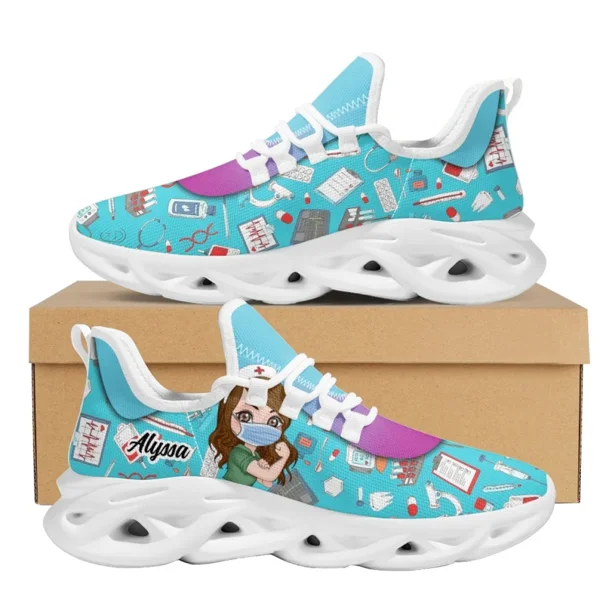Zapatos planos con estampado de enfermera médica para mujer, zapatillas transpirables con diseño de equipo hospitalario, zapatos de regalo de enfermería para mujer