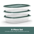 thumbnail image 4 of Rubbermaid TakeAlongs Clear Food Storage Container with Lid, 4 Cup, Green, Pack of 3, 4 of 8