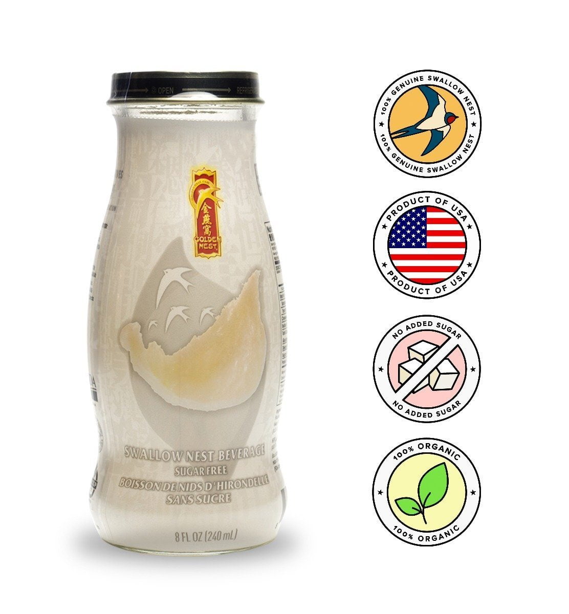 Bird's Nest Drink Sugar Free 6 or 12 Bottles x 240ml (8 oz