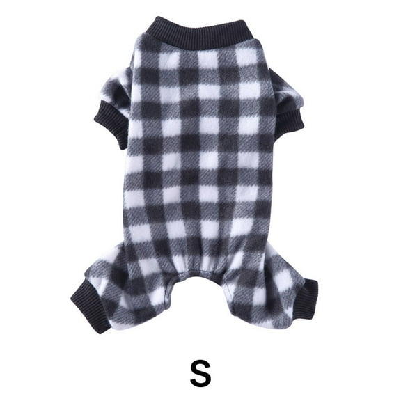 TELOLY Dog Clothes,Open-Back Design Pet Pajamas,Soft Fabric Temperature Circulation Dog Onesie,Black White,S