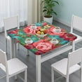 thumbnail image 3 of Waterproof Floral Square Tablecloth with Elastic Edge Design, High-Quality Polyester with Waterproof Finish Ideal for 36x36 Inch Square Tables, Brightens Up Any Dining or Patio Tab, 3 of 6