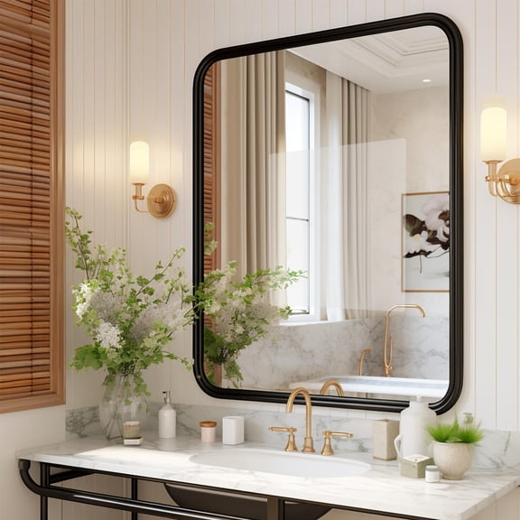 POPETPOP Blue Plastic Anti-Fog Bathroom Mirror Film for Clear Clarity and Waterproofing 4Pcs