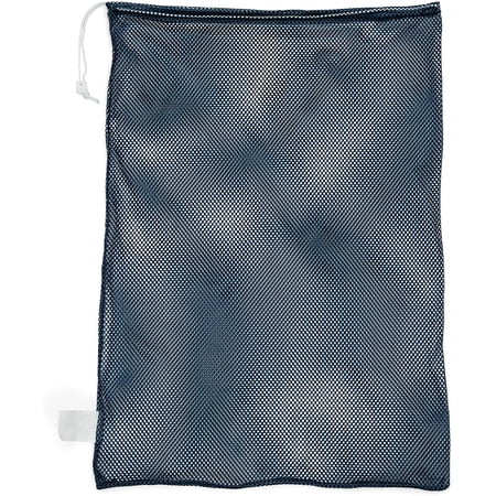 Champion Sports Mesh Sports Equipment Bag- Navy 24 x 36 - Multipurpose Nylon Drawstring Bag with Lock and ID Tag for Balls Swimming Gear Laundry Toys - Breathable Stuff Sack