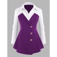 thumbnail image 1 of Top de Talla Extra con Botones en Capas Rosegal  Blusas Tallas Grandes, 1 of 5