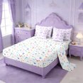 thumbnail image 3 of Erosebridal Kawaii Bowknot 7-Piece Twin Bedding Sets For Kids Girls,Purple Letter I Initial Lettering Bedding Comforter Set,Colorful Stars Reversible, 3 of 7