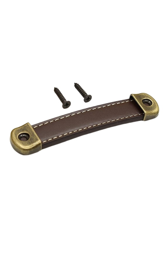 Drawer Pull Handle Travel Accessories PU Leather Luggage Brown