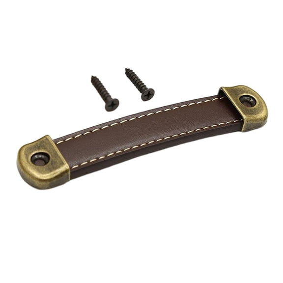 Drawer Pull Handle Travel Accessories PU Leather Luggage Brown