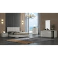thumbnail image 6 of King Size Bed with Modern Square Headboard - Light Grey High Gloss Finish Bedroom Furniture, 6 of 6