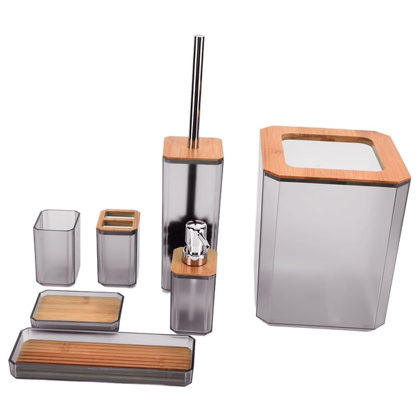 Juego De 7 Accesorios De , Caja De Jabón, Soporte Para Cepillo De Dientes, Escobilla De , Bandeja De Basura Con Revestimiento De Resina ABS, Adecuado Para El Hogar,