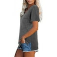 thumbnail image 3 of Plebaso Women's Pocket T-Shirts Classic Short Sleeve Shirt V Neck Casual Summer Basic Tee Solid Color, 3 of 6