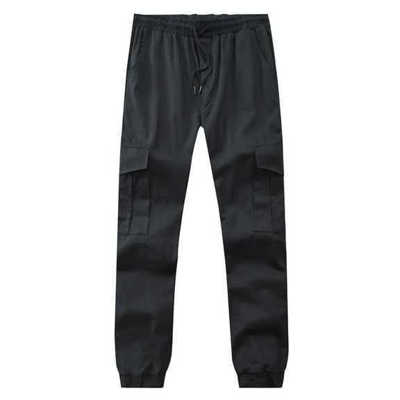 Men's Casual Pants Men's Slacks Casual Fashion Trend Pants Black 2XL