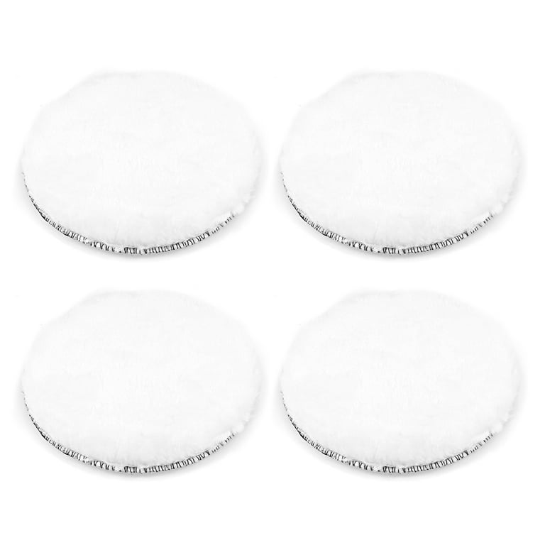 Uxcell 6'' Hook and Loop Polishing Pads Wool White 2 Pack 