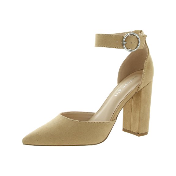 Madden Girl Womens Saaxon Faux Suede Ankle Strap Pumps