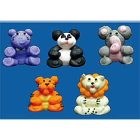 Safari Assortment - 3D Safari Animal Assortment Royal Icing Cake/Cupcake Decorations 12 Ct