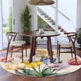 thumbnail image 3 of Round Area Rugs Collection 6 Ft, Colorful Tulips Floral Non-Slip Residential Carpet, Modern Art Watercolor Pastoral Indoor Crawling Mats Runner Rugs for Living Room/Dining Room/Bedroom, 3 of 8