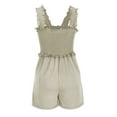 thumbnail image 5 of TrendOFT Combinaison Décontractée d'Été pour Femmes Col Carré Sans Manches Solide Plage Combinaisons une Pièce Khaki TTG, 5 of 5