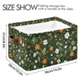 thumbnail image 4 of Yayeee Canvas Storage Basket with Handles for Shelves Fabric Bins Closet Organizer, Green Flowers Pattern, 4 of 8