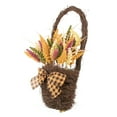 thumbnail image 3 of Northlight Autumn Harvest Hanging Basket with Artificial Foliage and Checkered Bow - 22", 3 of 6
