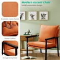 thumbnail image 4 of Fairyland Linen Fabric Modern Accent Chair with Metal Frame, Upholstered Club Chair, Clearance Arm Chair for Small Space and Office, Orange, 4 of 9