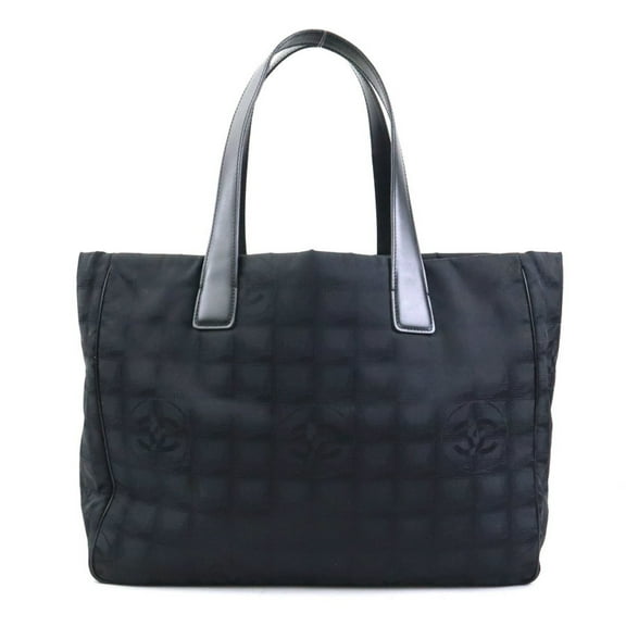 Pre-Owned CHANEL New Travel Line Nylon Canvas Handbag, Black, Women's, 56229a (Good)