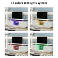 thumbnail image 3 of EUROCO TV Stand for TVs Up to 65", Entertainment Center with RGB LED Lights and Storage Shelves Furniture, White High Gloss TV Cabinet for Living Room, 3 of 7